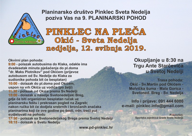 9. planinarski pohod “Pinklec na pleča”