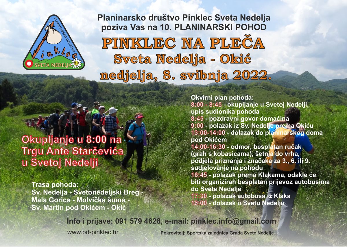 Planinarski pohod “Pinklec na pleča” 2022.