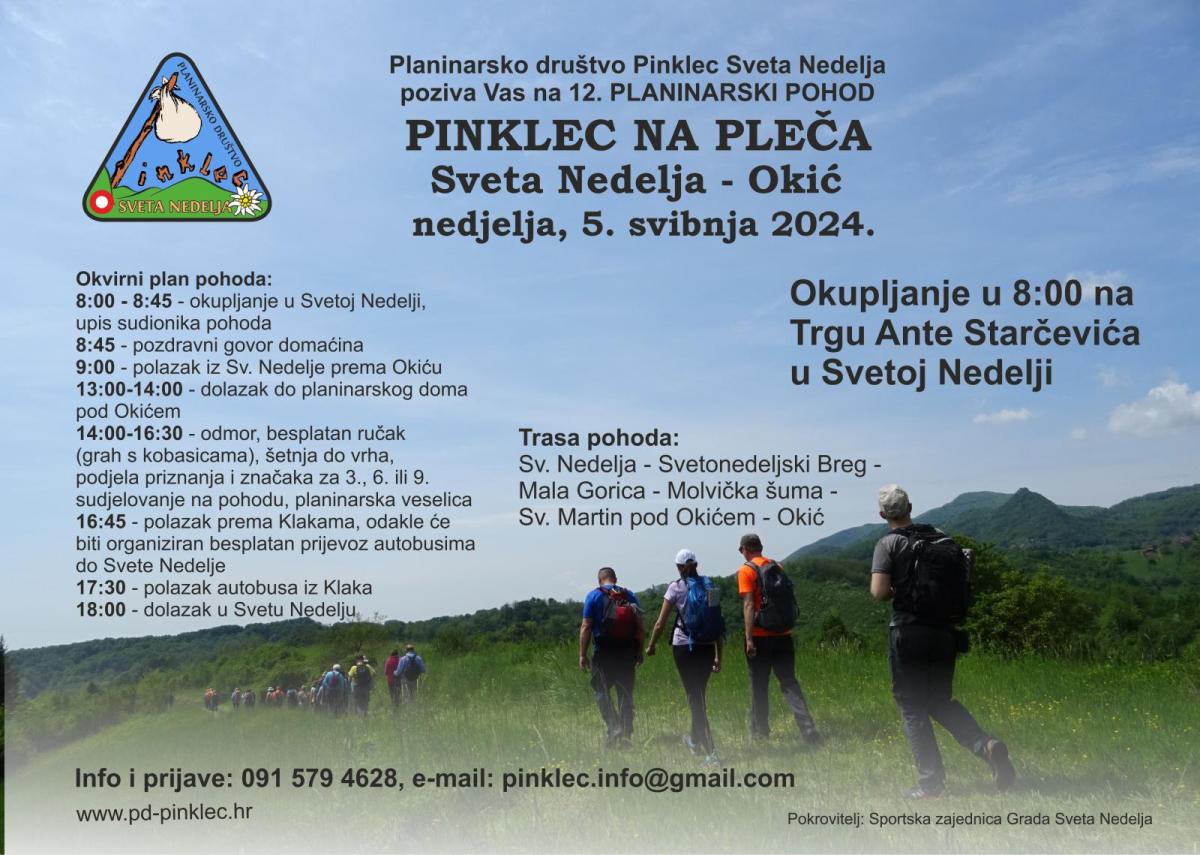 Planinarski pohod “Pinklec na pleča” 2024.